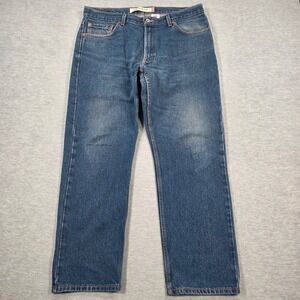 Vtg Levis 505 Regular Fit Mens Jeans 36x30 Medium Wash Blue Straight Leg Denim